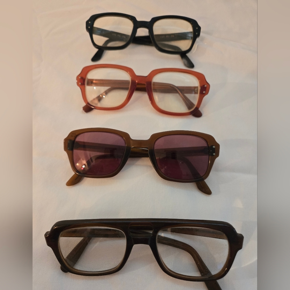 Vintage USS Eyeglasses Frames Brown Military Issue MCM 50’s & 60's